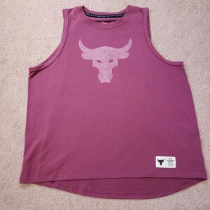 Under Armour Project Rock Brahma Bull Tank Top Maroon Asymmetrical Size Small